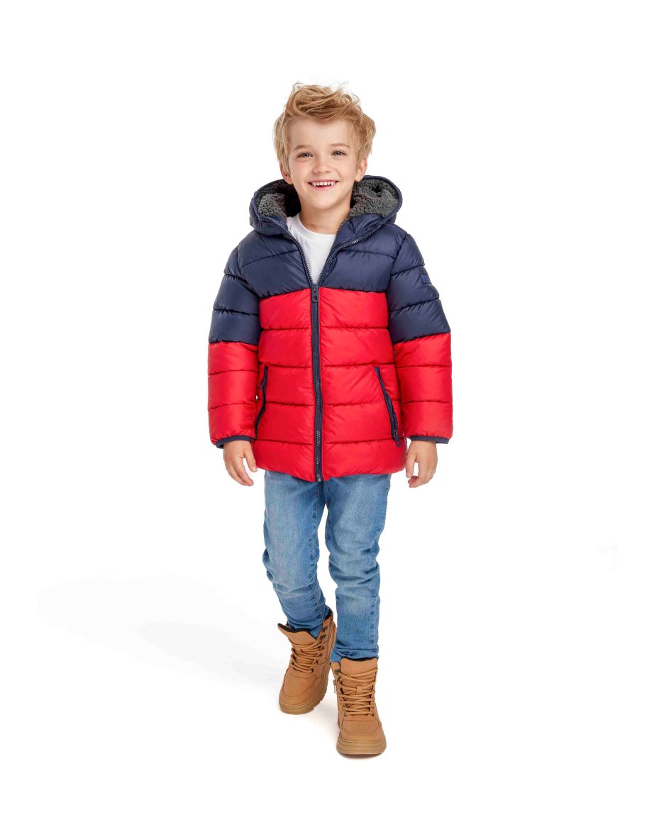 Boys Hooded Padded Jacket With Borg Lining - 4