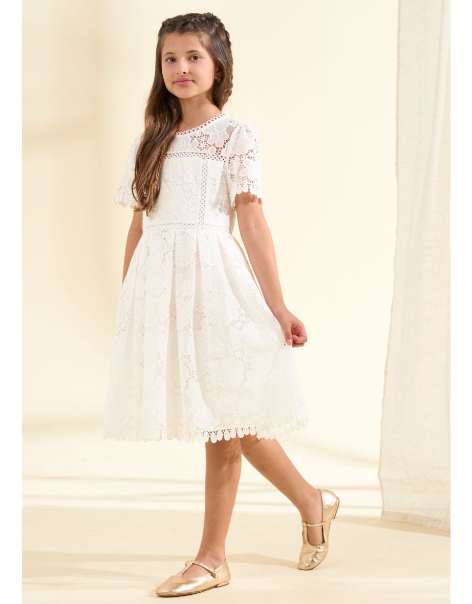 Mavea White Lace Dress