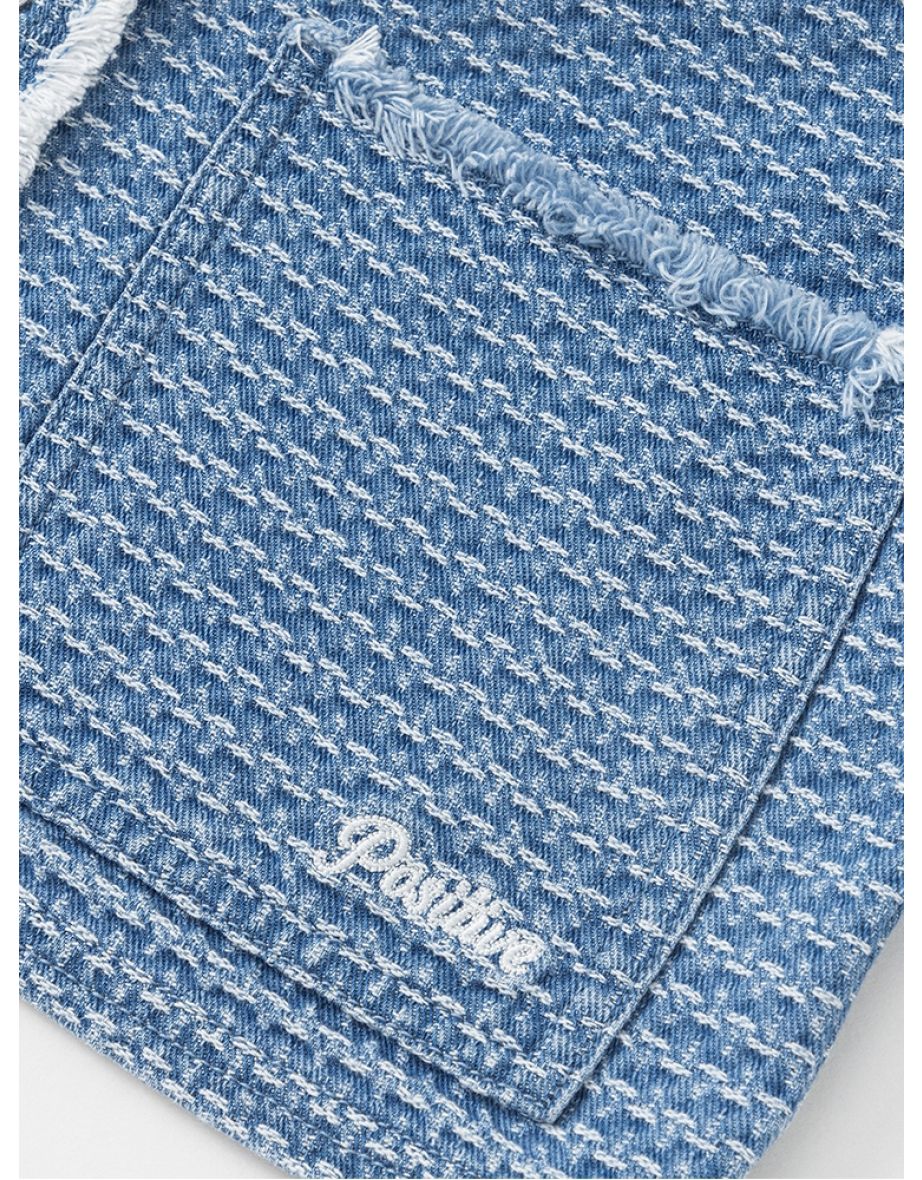 Girl Denim Jacket With Tuede Texture - 5