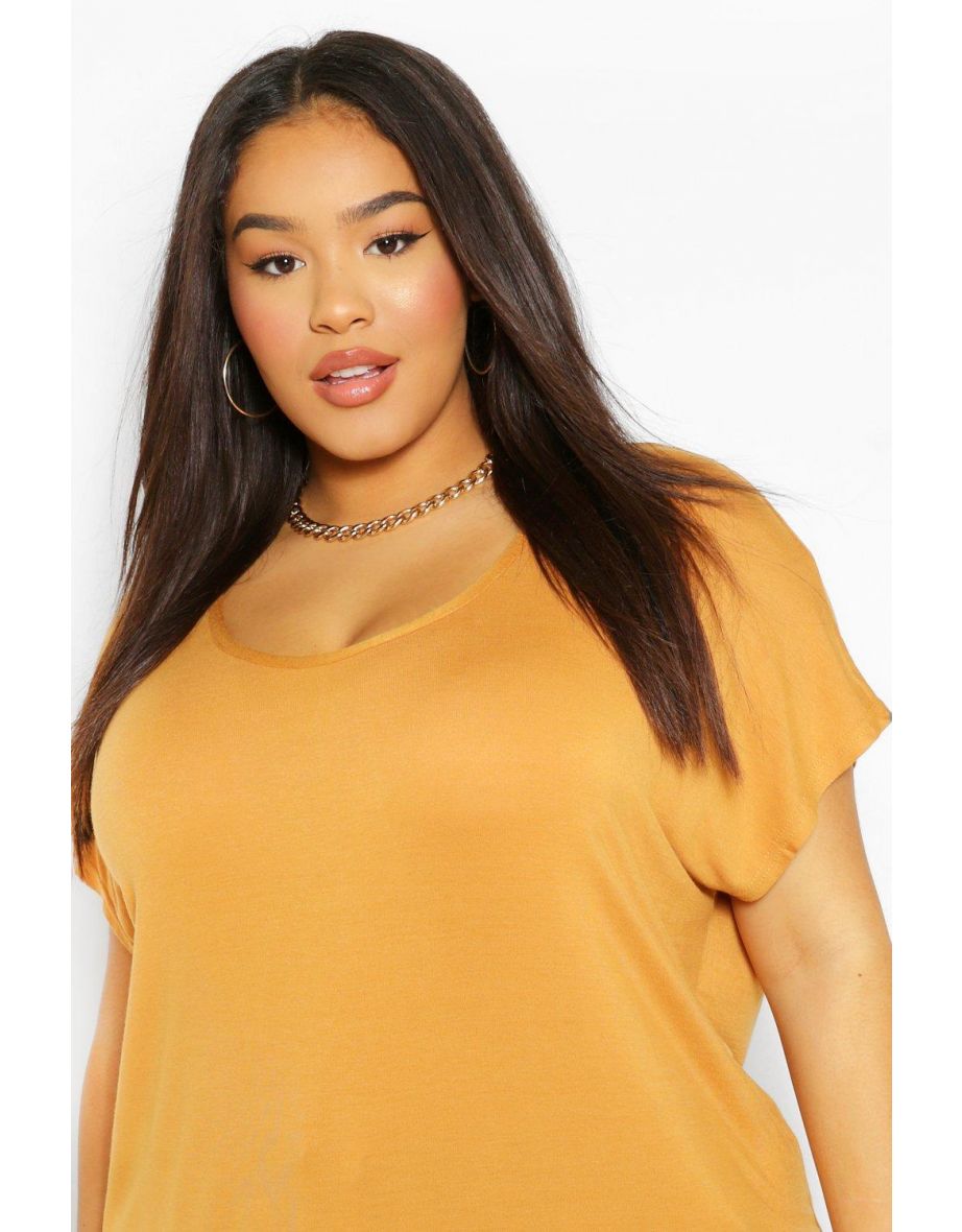 Plus Oversized T-Shirt - mustard - 3
