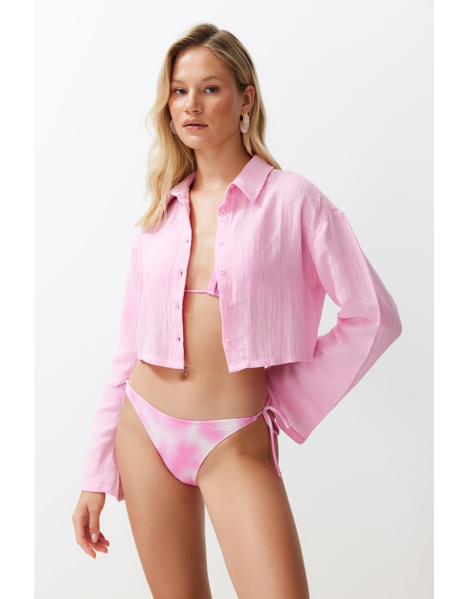 Pink*St Plain Woven 100% Cotton Shirt