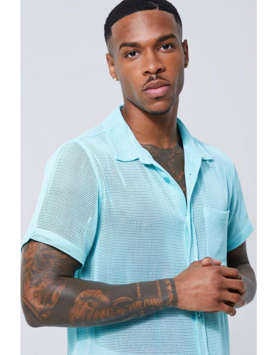 Short sleeve hot sale mesh shirt