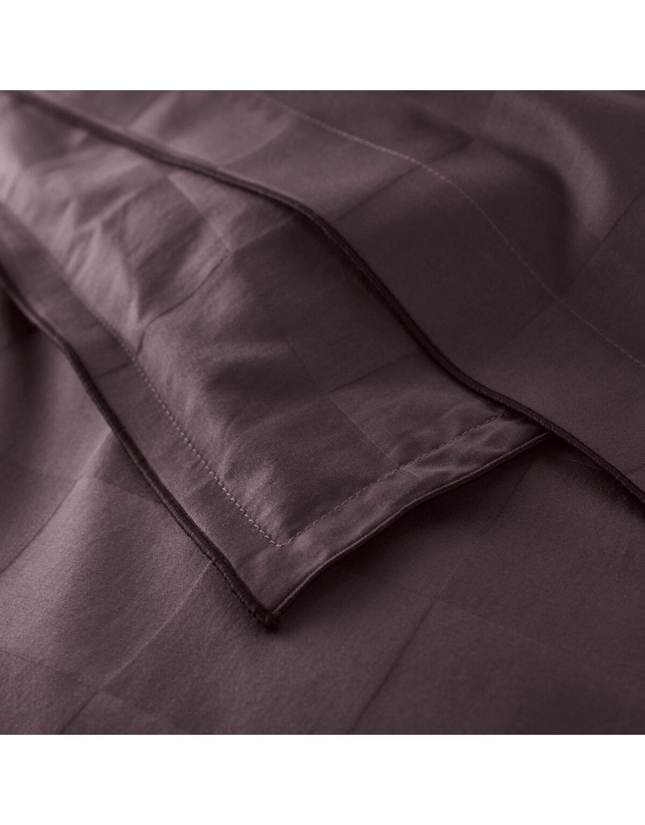 Victor Checkerboard 100% Washed Cotton Satin 300 Thread Count Fitted Sheet - 5