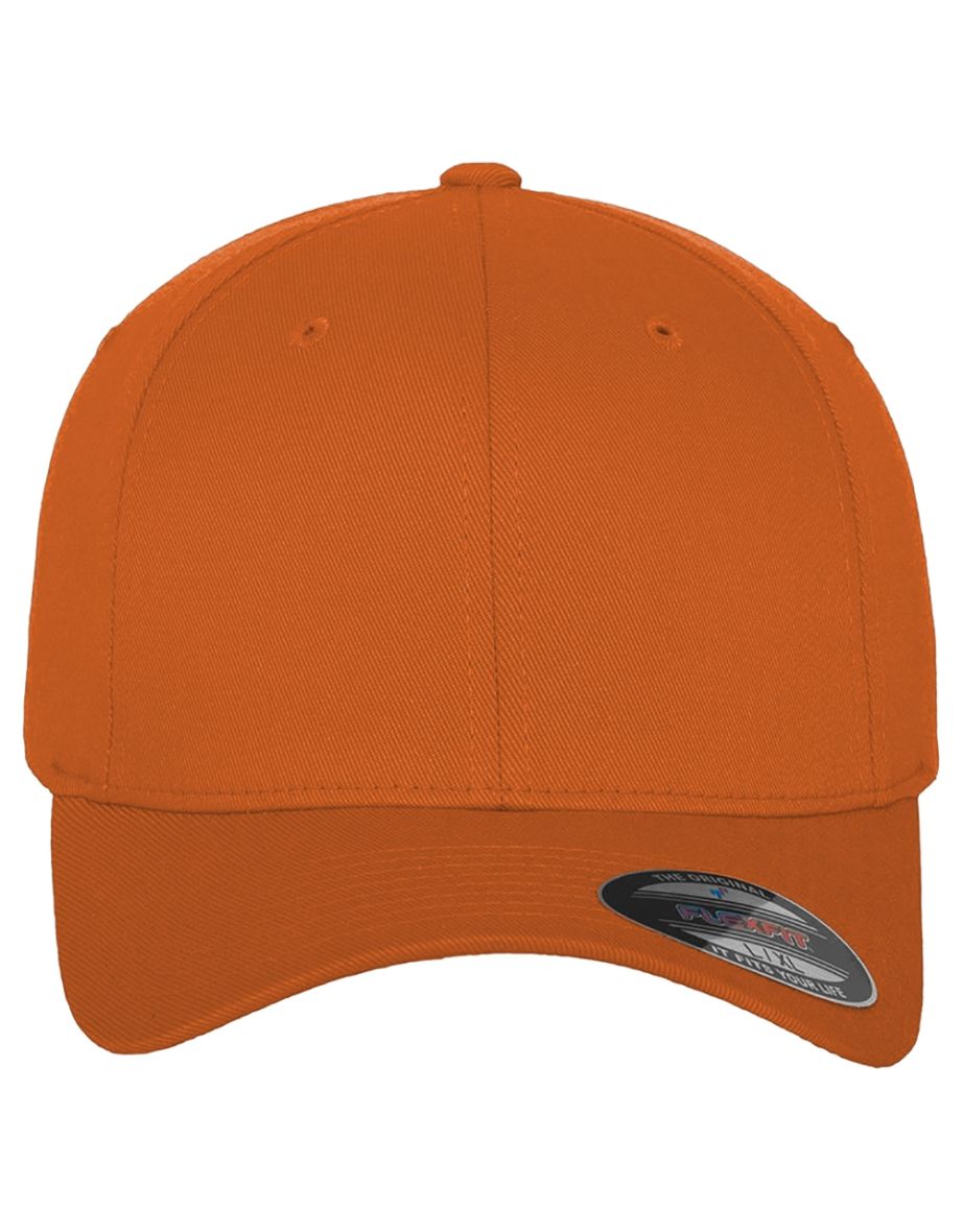 Yupoong Mens Flexfit Fitted Baseball Cap - Orange - 2
