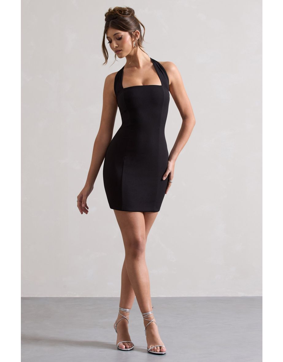 Soul | Black Bodycon Halter-Neck Mini Dress