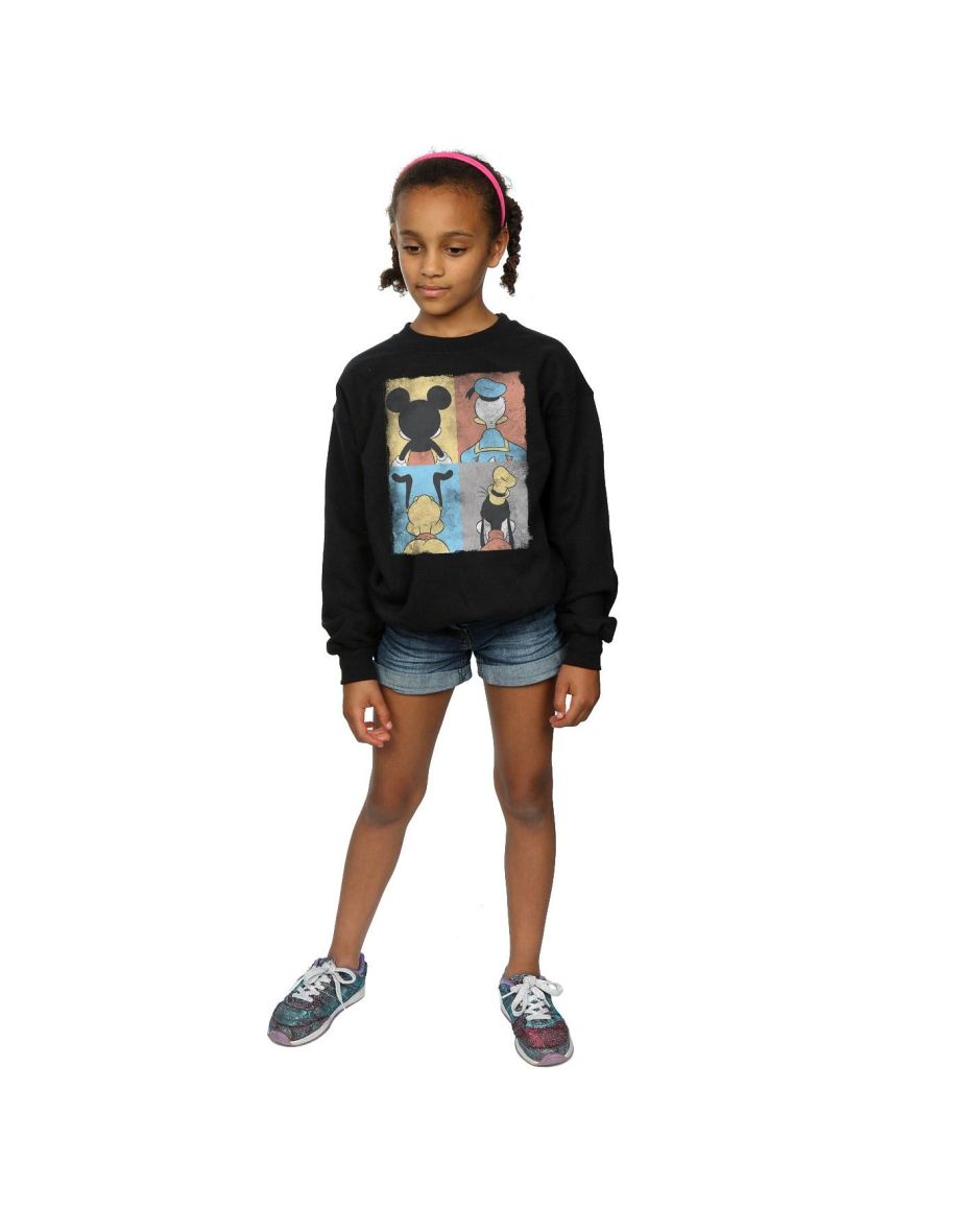 Disney Girls Mickey Mouse Four Backs Sweatshirt - Black - 3