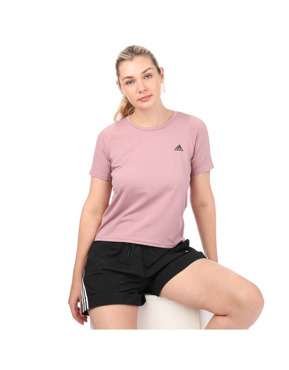 Women's adidas Run Fast Primeblue T-Shirt in Purple - 3