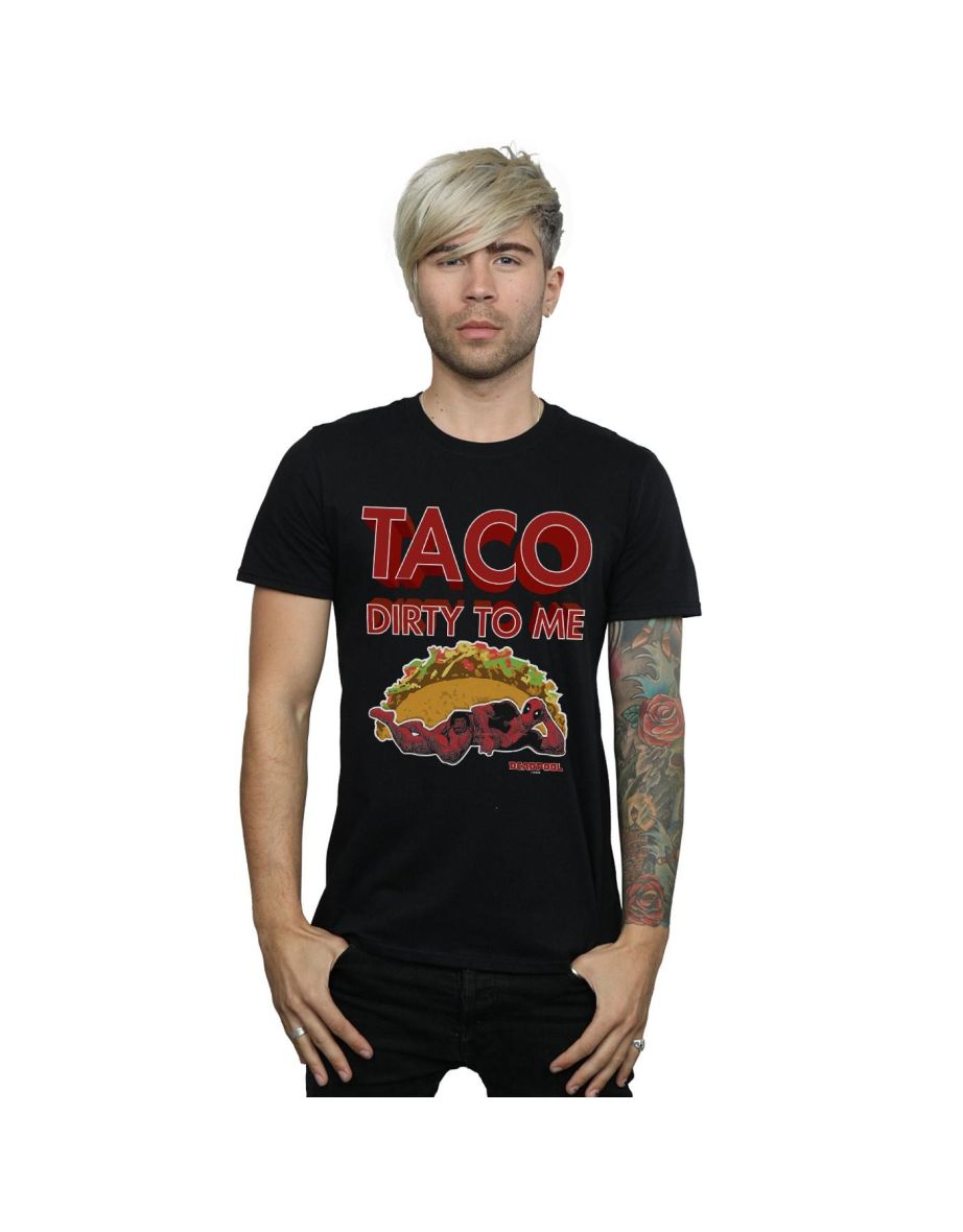 Marvel Mens Deadpool Taco Dirty To Me T-Shirt - Black