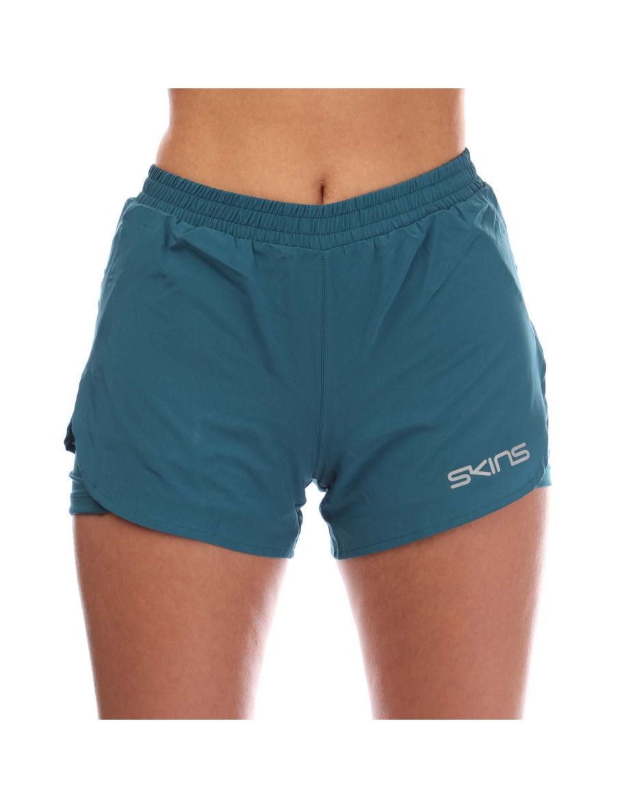 Women's Skins Series-3 X-Fit Shorts in Turquoise