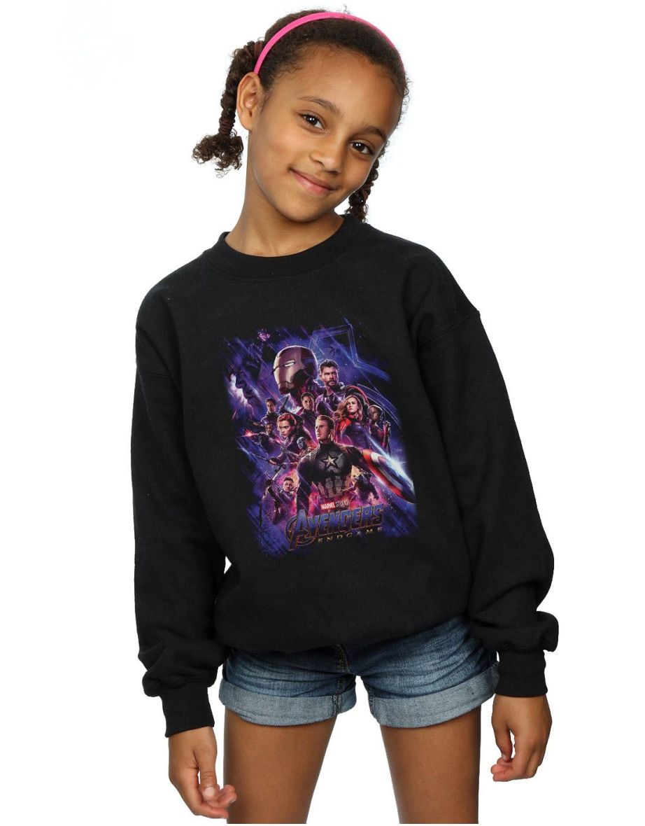 Marvel Girls Avengers Endgame Movie Poster Sweatshirt - Black