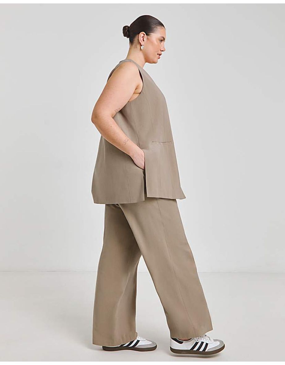 Neutral Wide Leg Trousers - 4