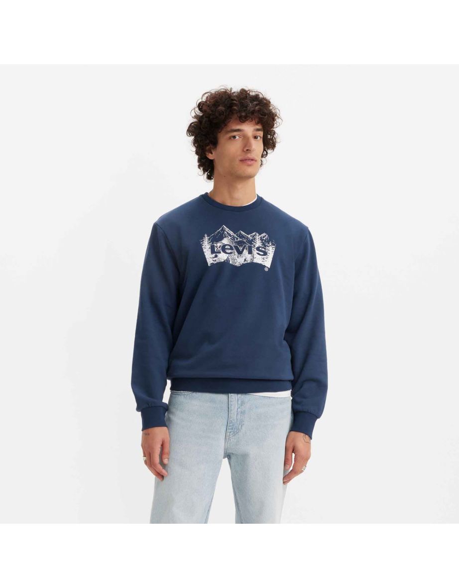 Men's Levis Standard Fit Graphic Crewneck Sweatshirt in Blue