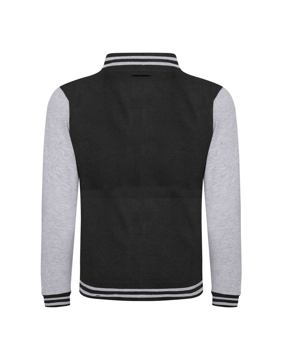 Awdis Unisex Varsity Jacket - Jet Black/Heather Grey - 1