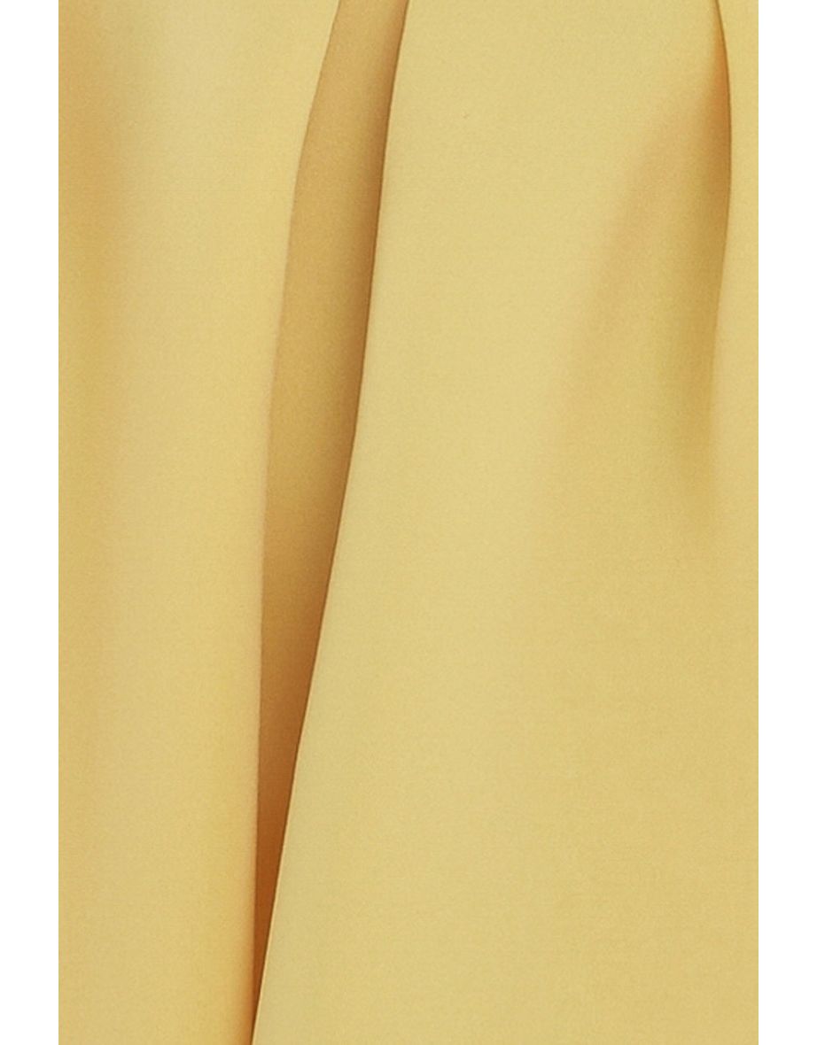Goddiva Scuba Foam Skater Midi Dress - Lemon - 3