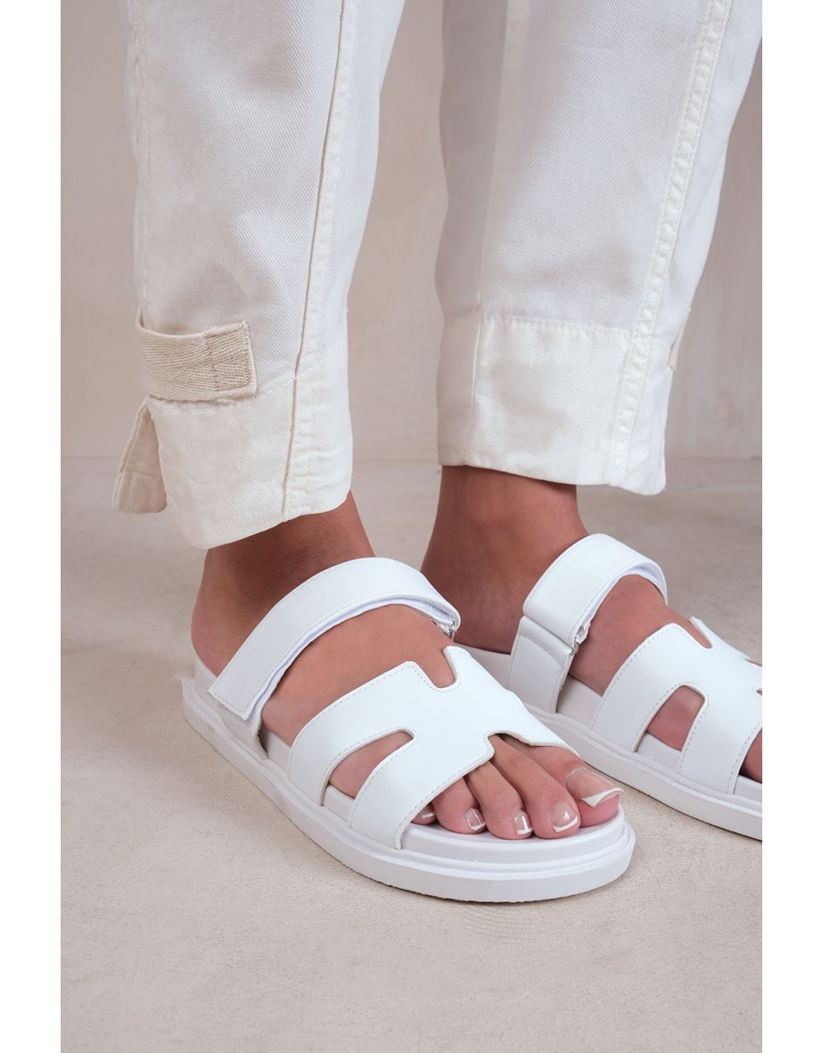 ADAGIO STRAPPY SANDALS IN WHITE FAUX LEATHER - 2