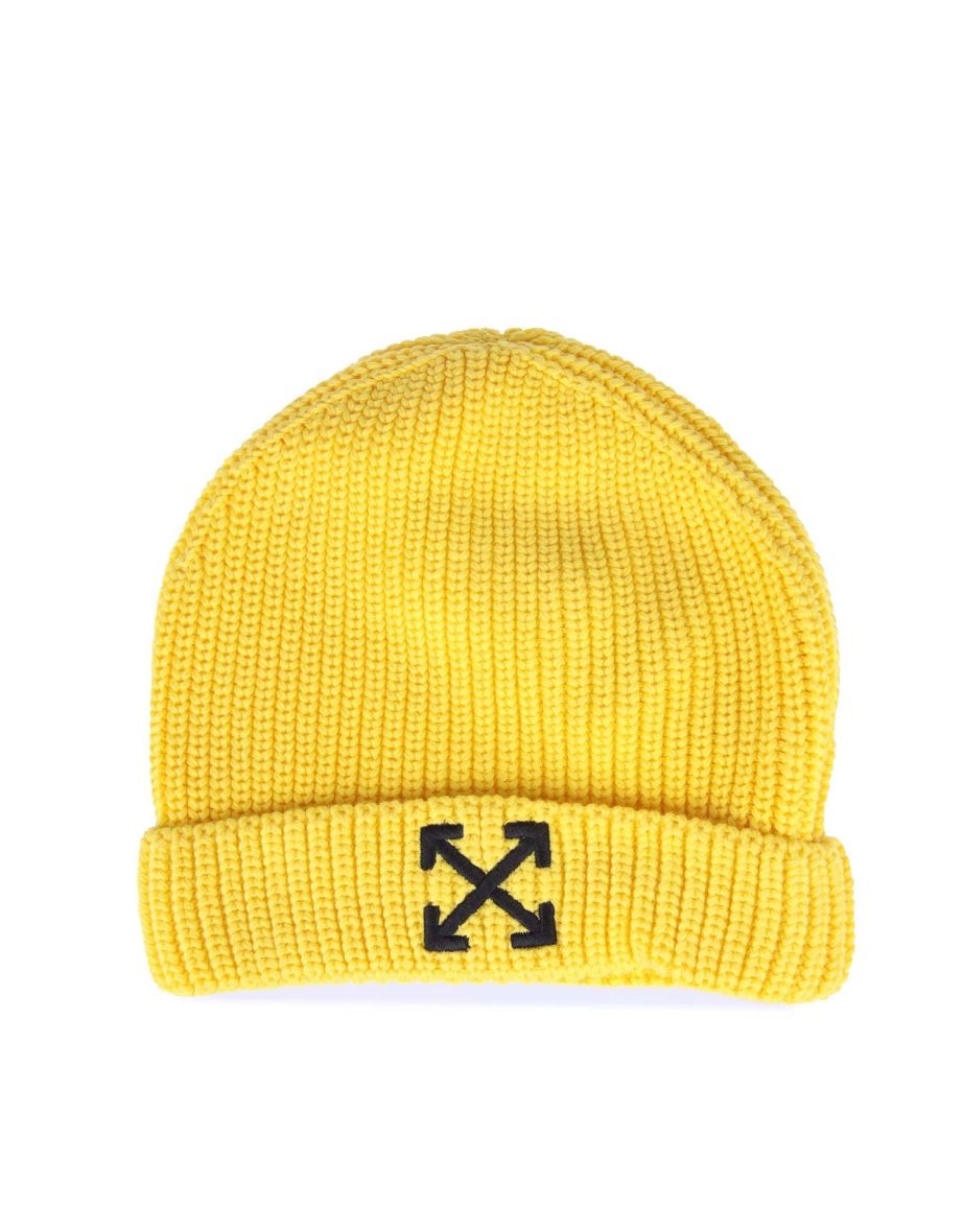 Accessories Off White Juniors Arrow Beanie in Yellow