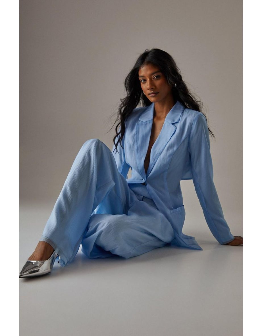 Organza High Waisted Wide Leg Trousers