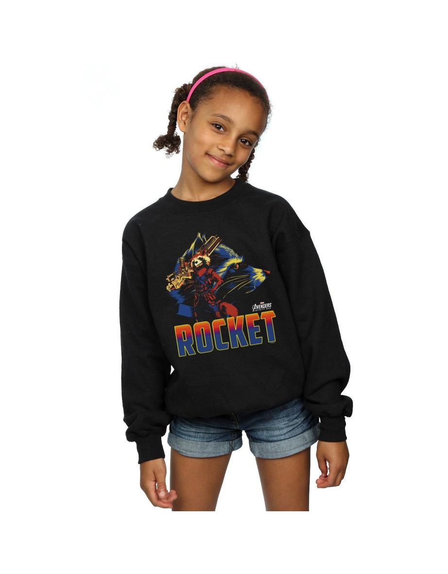 Marvel Girls Avengers Infinity War Rocket Character Sweatshirt - Black