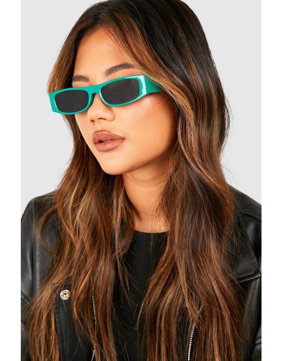 Shop Rectangle Green Tinted Sunglasses green Online in Oman VogaCloset