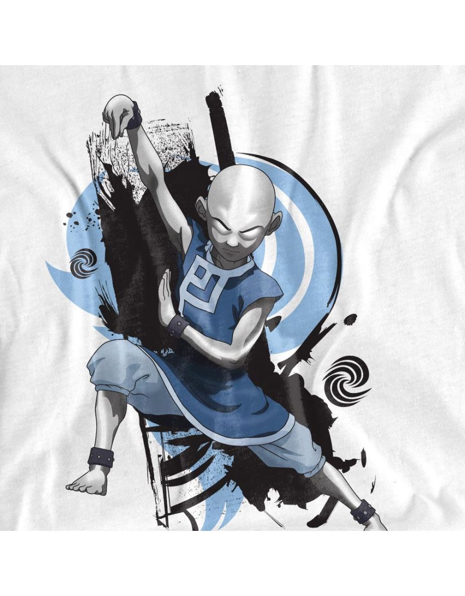 Avatar: The Last Airbender Unisex Adult Energybending Aang T-Shirt - White - 3