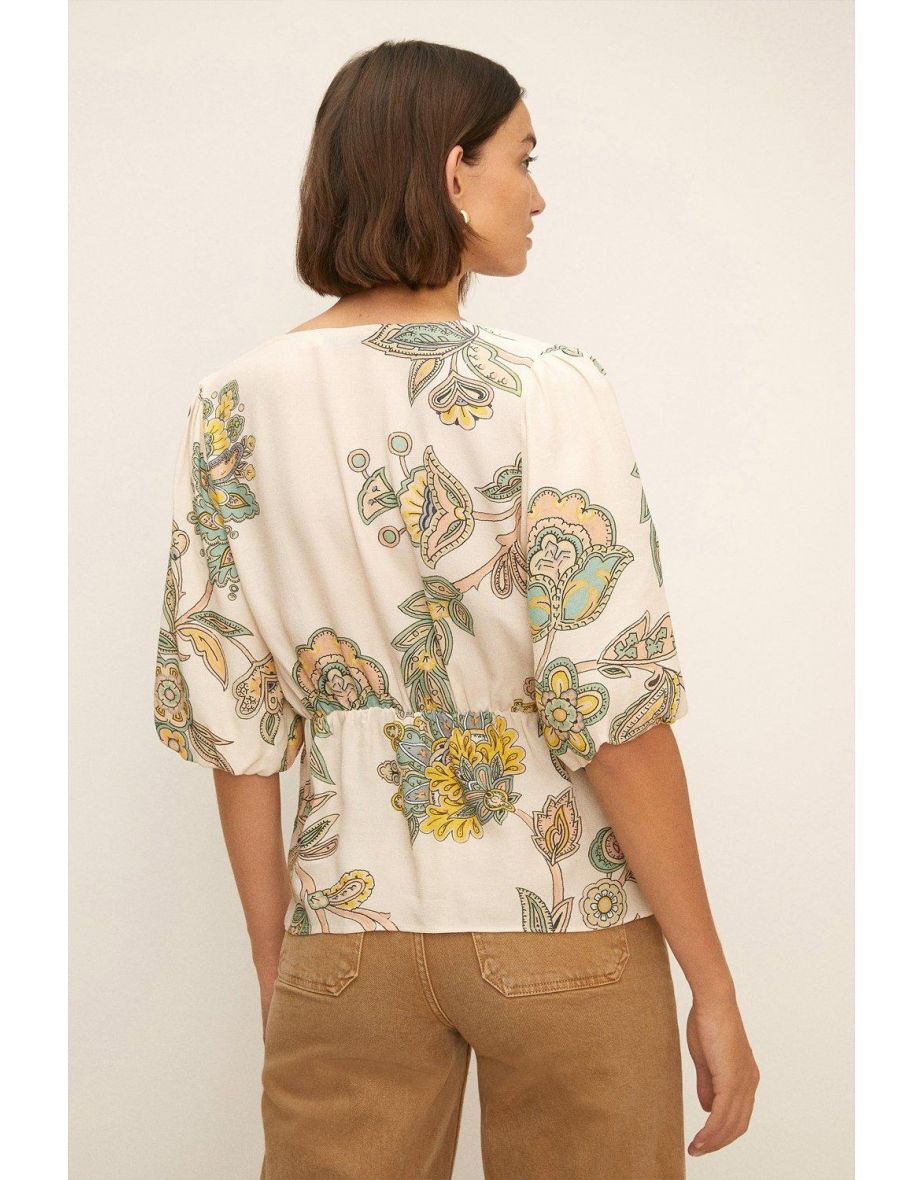 Paisley Floral Print Tea Blouse - 2