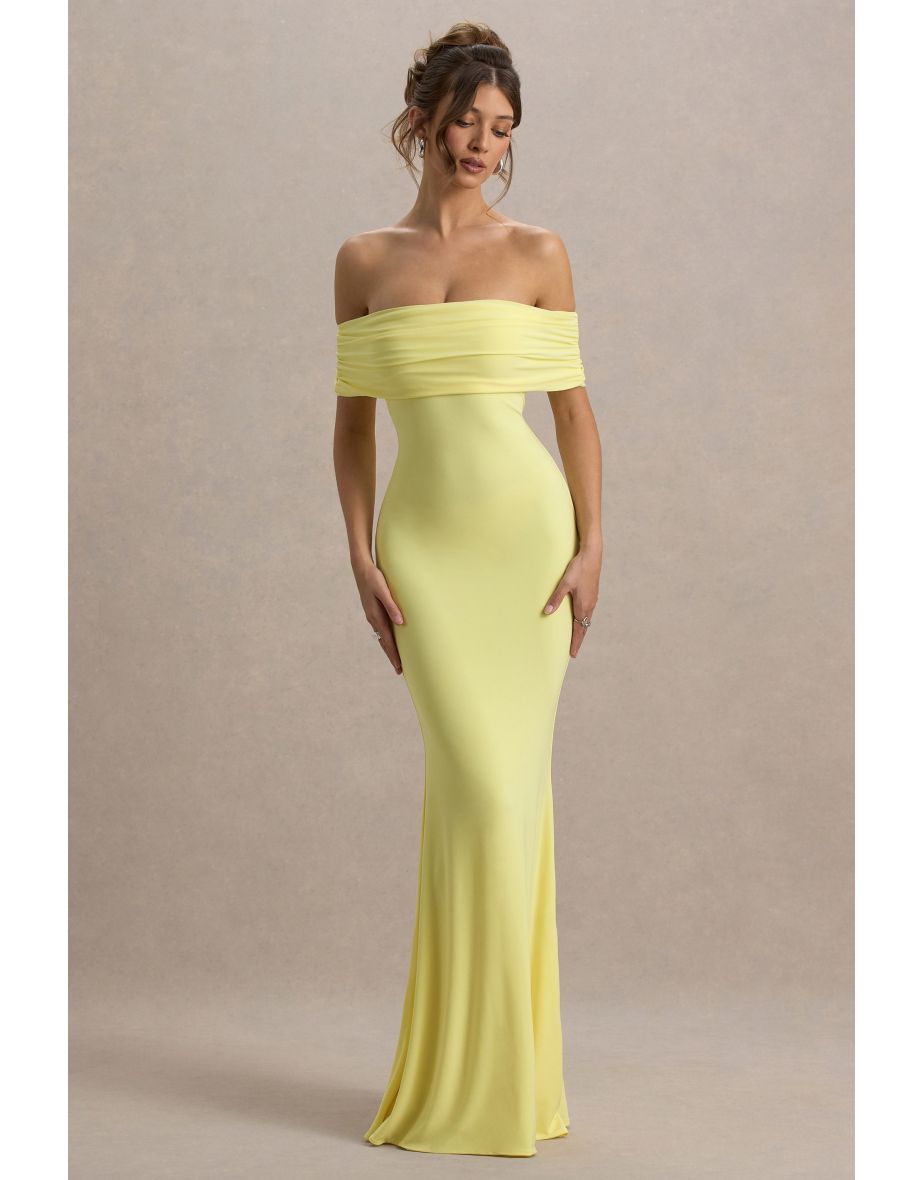 Cloe | Yellow Bardot Maxi Dress