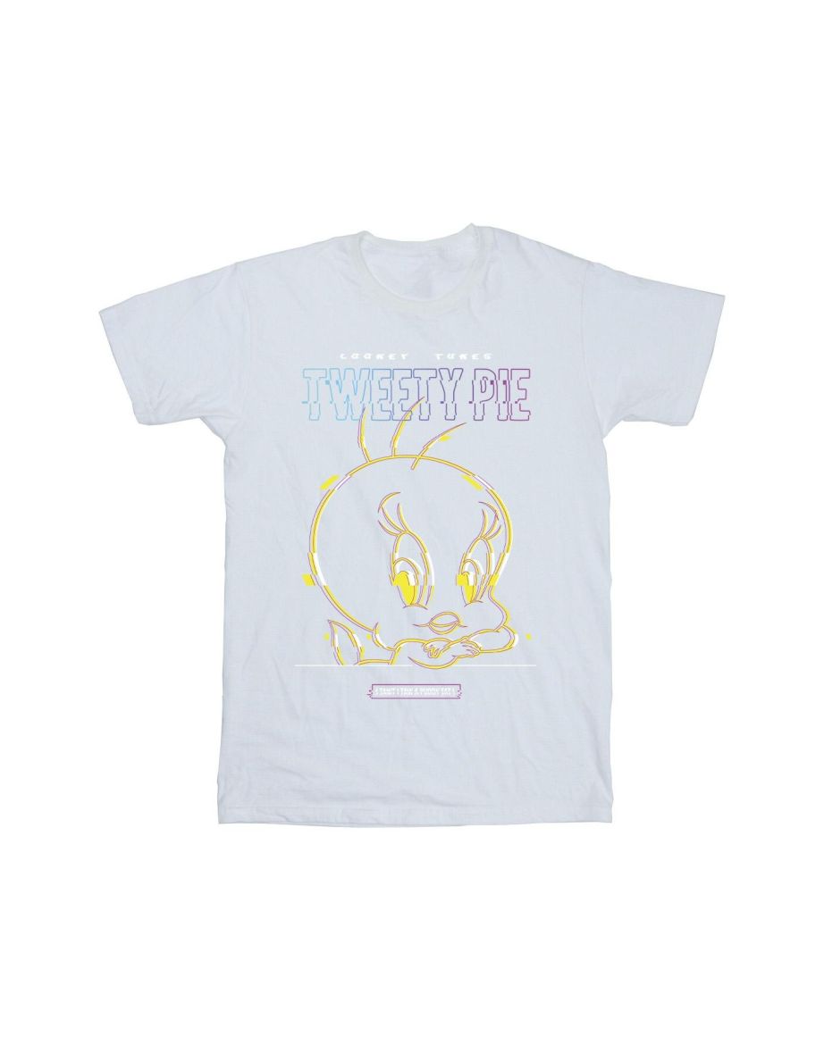 Looney Tunes Boys Tweety Glitch T-Shirt - White