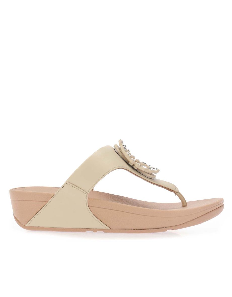 Shop Women s Fit Flop Lulu Crystal Circlet Toe Post Sandals in Cream Online in Bahrain VogaCloset