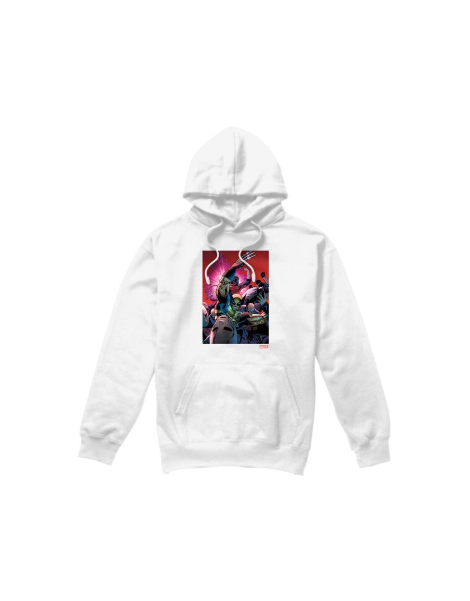 Marvel Mens X-Men Wolverine Nightcrawler Comic Cover Hoodie - White