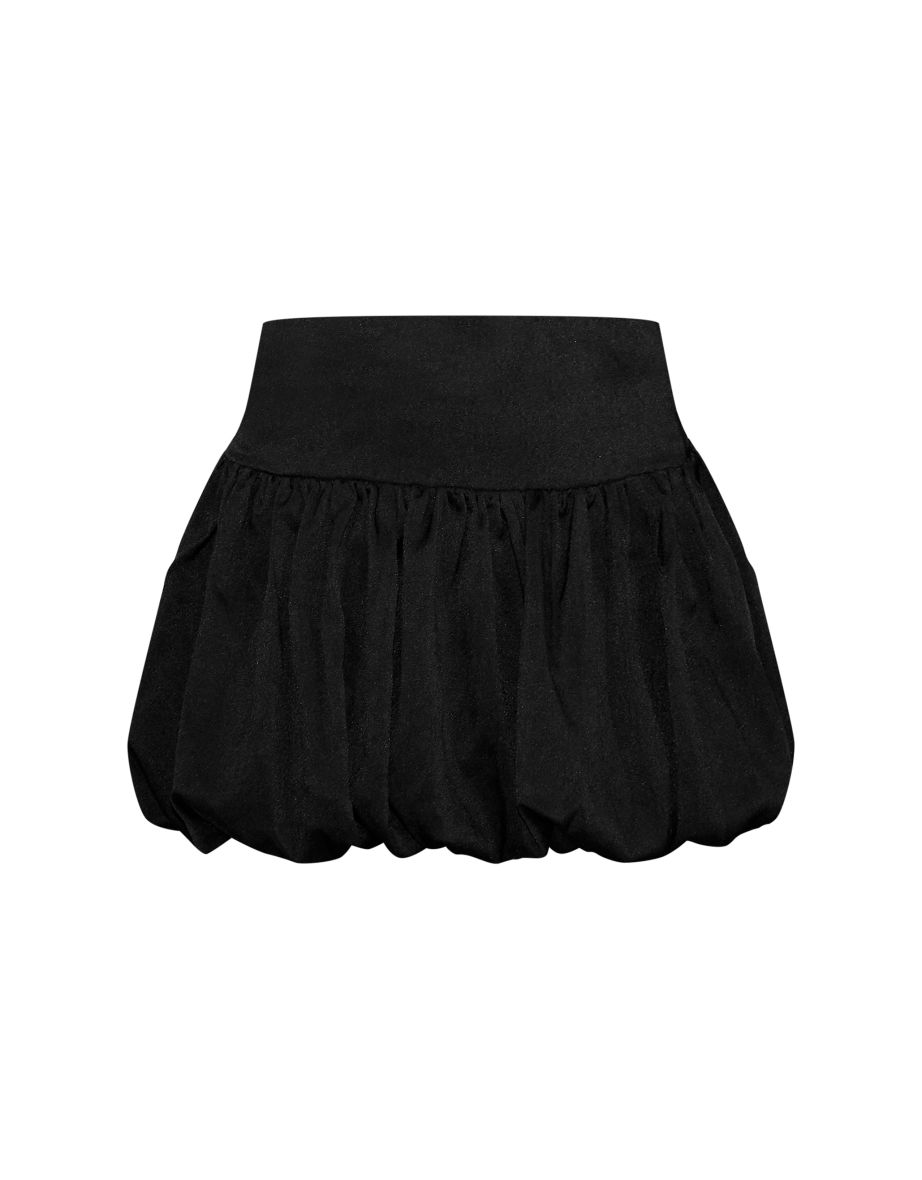 Black Puff Ball Mini Skirt - 5