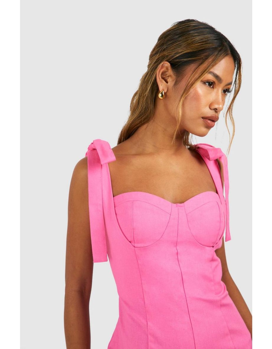 Tie Strap Playsuit - pink - 3