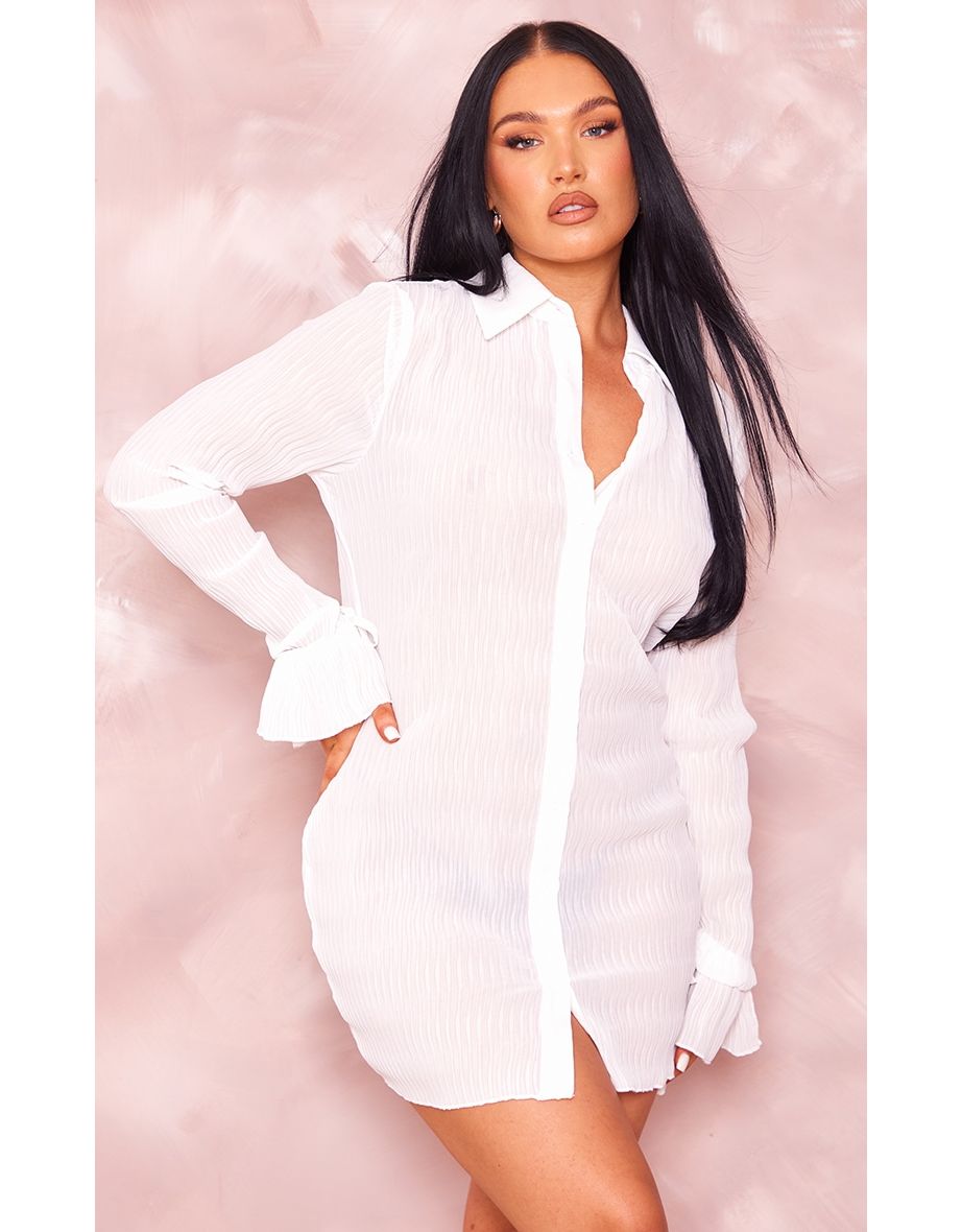 Prettylittlething shirt dress on sale