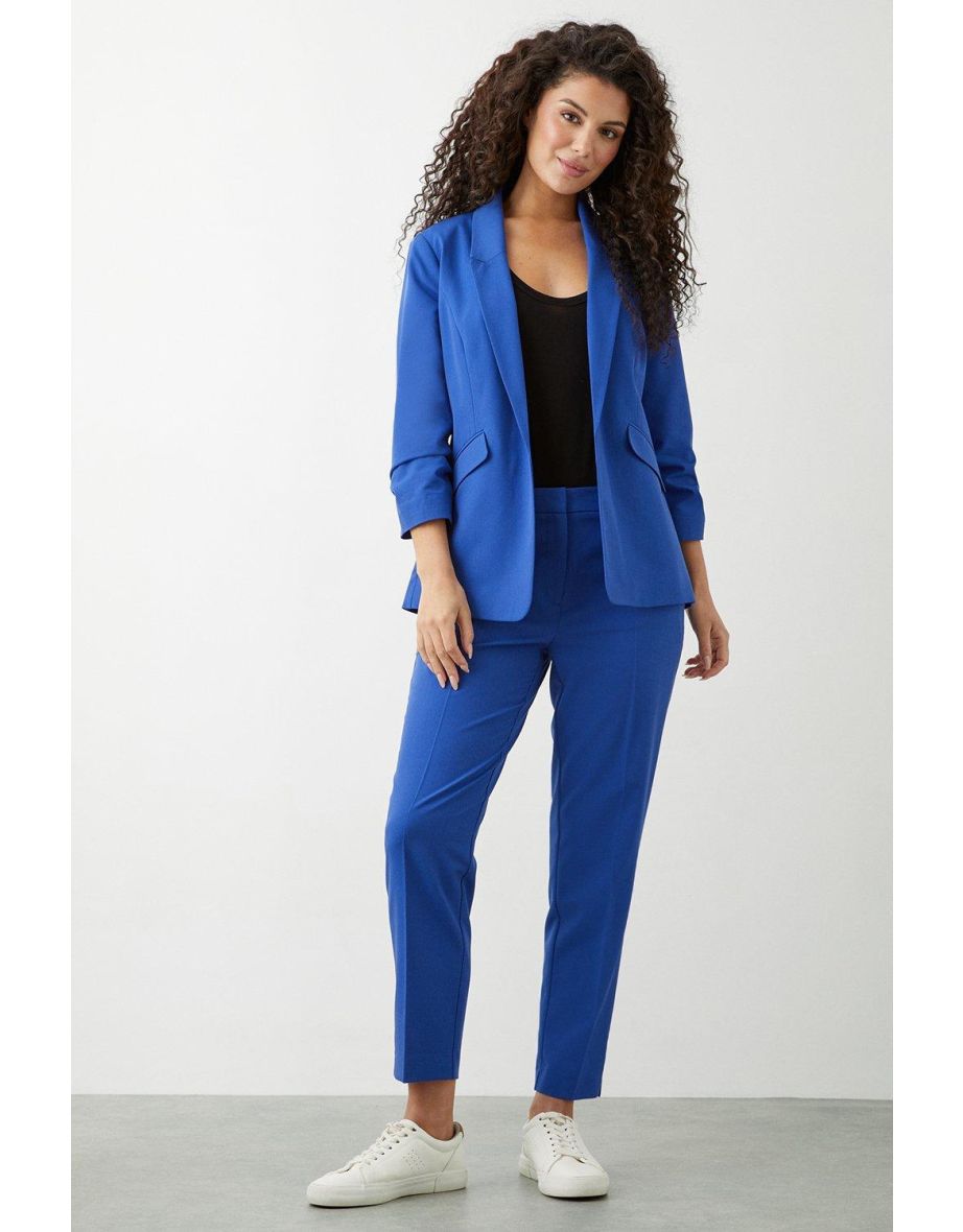 Ruched Sleeve Blazer