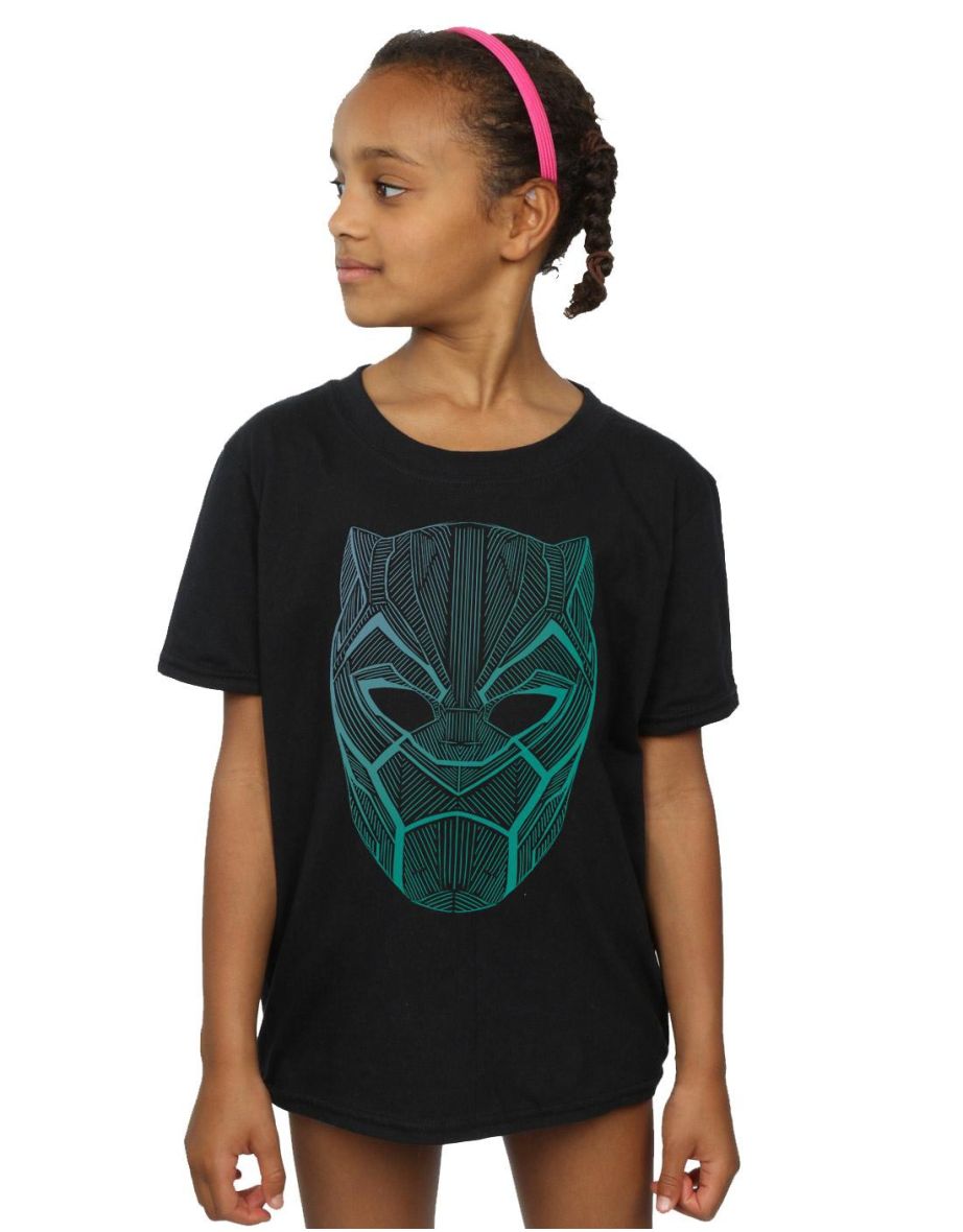 Black Panther Girls Cotton T-Shirt - Black