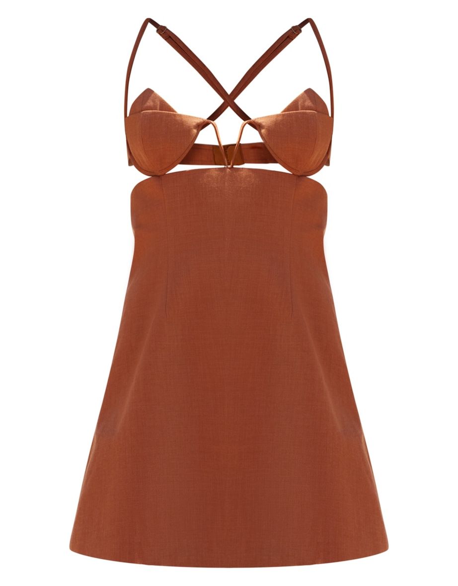 PLT Label Rust Cut Out A Line Shift Dress - 5