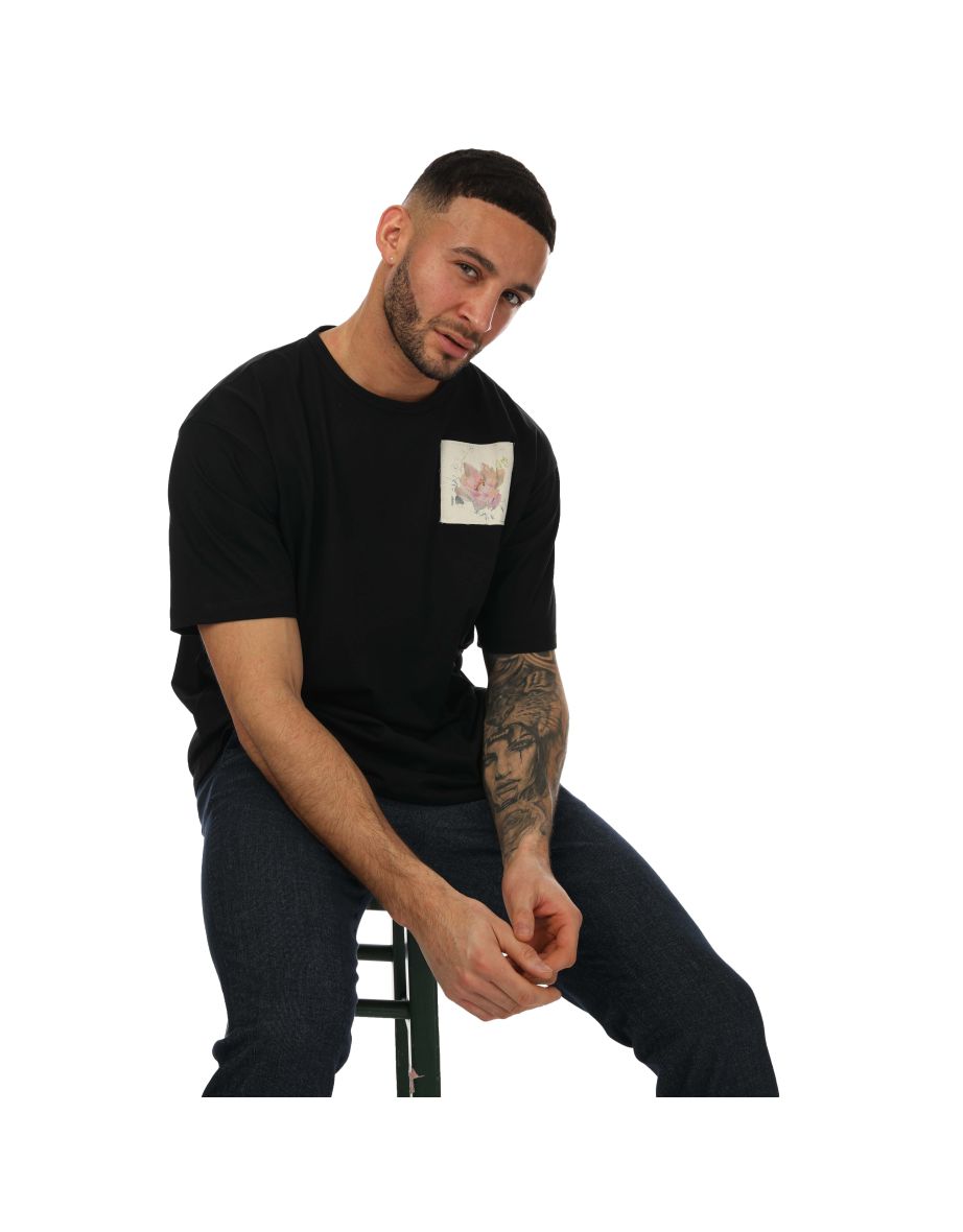Men's Ted Baker Nofan Embroidered Logo T-Shirt in Black - 6