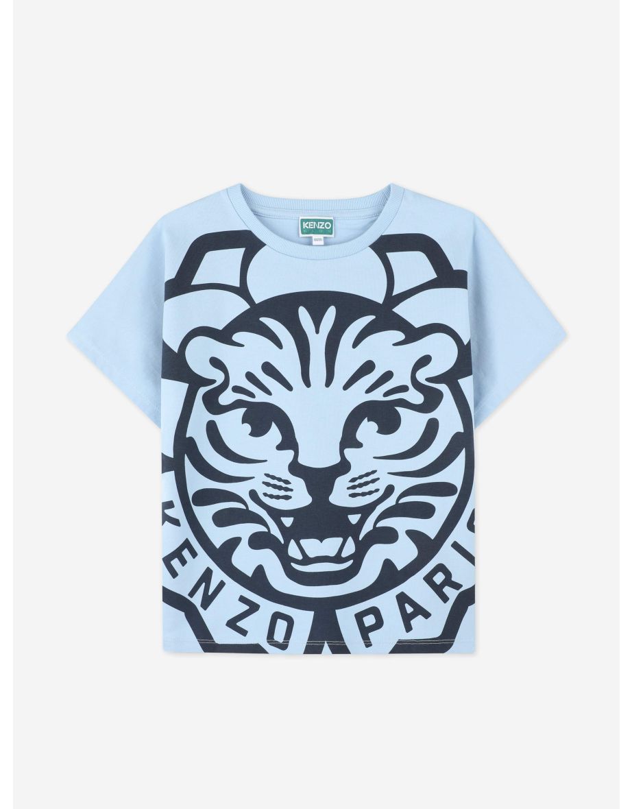 Kids Tiger Print T-Shirt in Blue