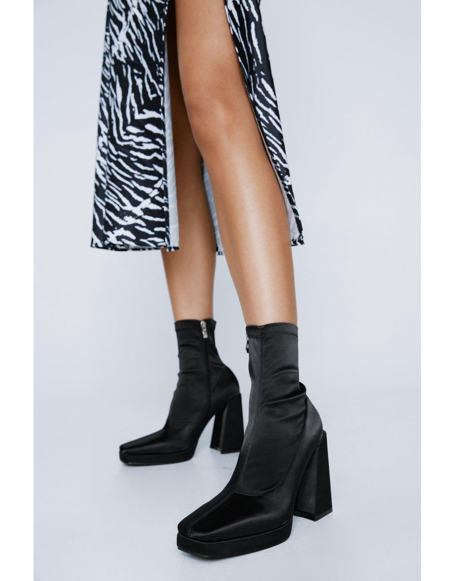 Public desire libby black high heeled sale sock boots