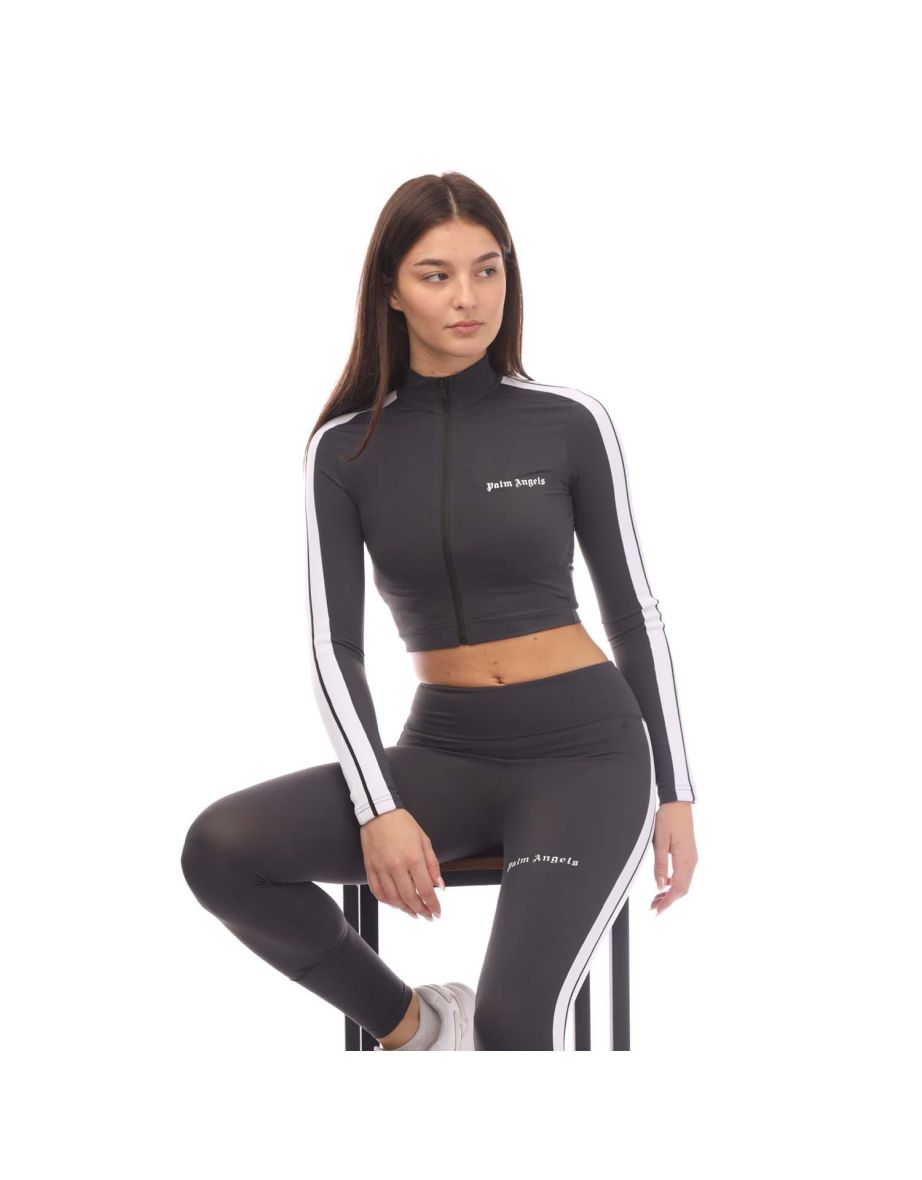 Women's Palm Angels Long Sleeve Training Top in Grey - 4