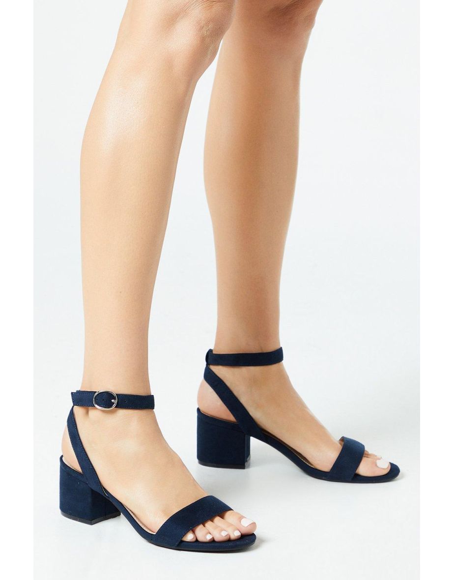 Wide Fit Tommi Barely There Mid Block Heel Sandals