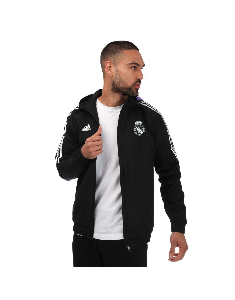 Men's adidas Real Madrid 2022/23 All Weather Jacket in Black - 3