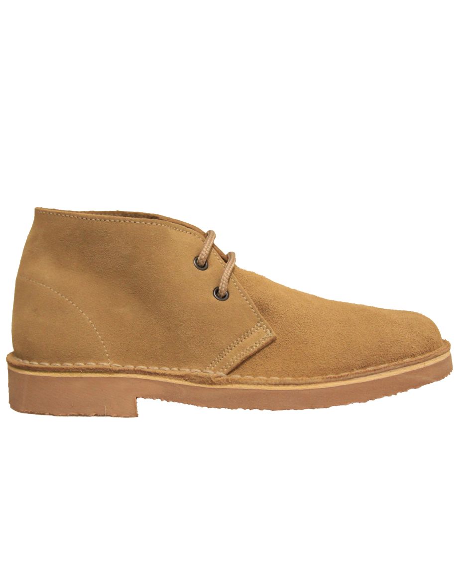 Roamers Mens Real Suede Unlined Desert Boots - Sand - 2