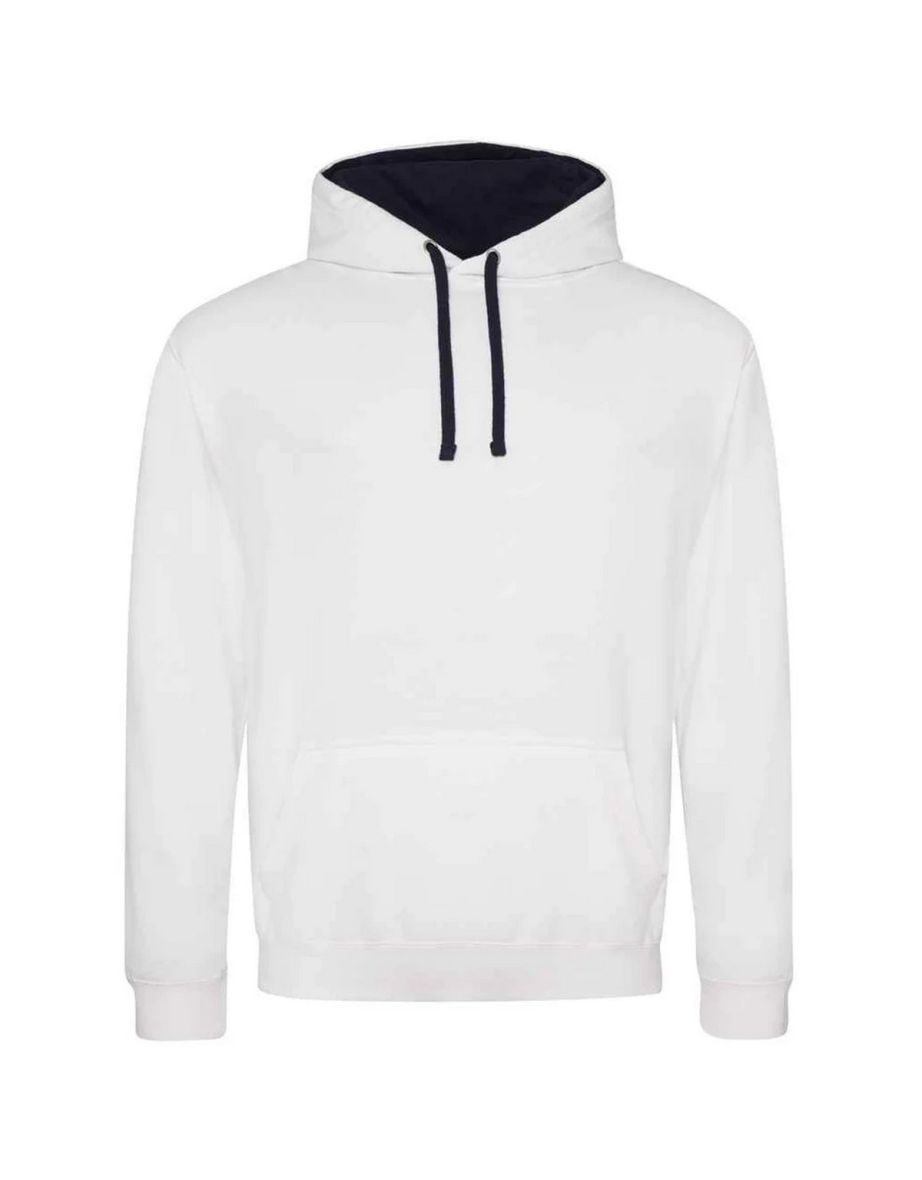 Awdis Womens/Ladies Varsity Hoodie - Arctic White/French Navy