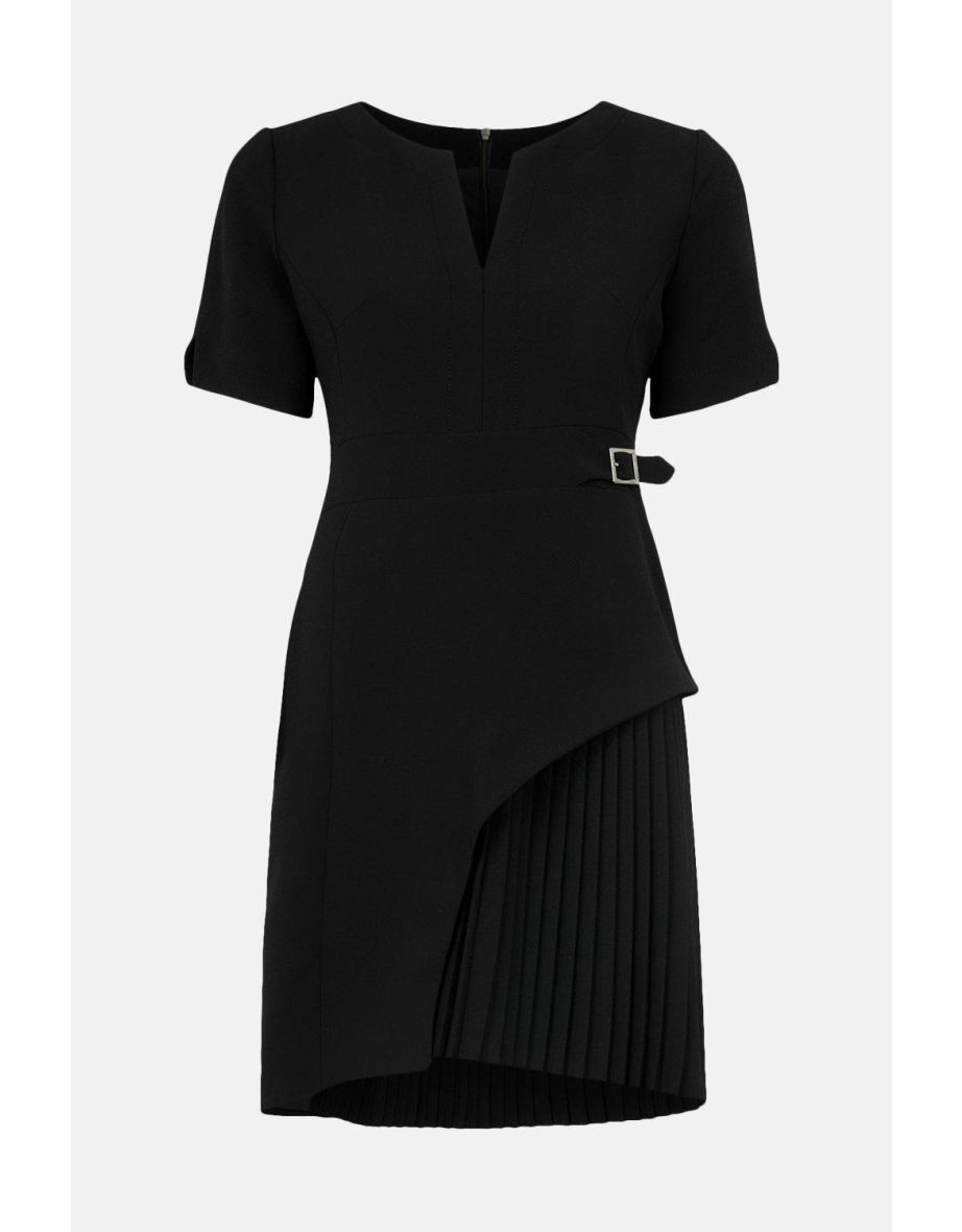 Tailored Military Pleat Short Sleeve Dress - 4