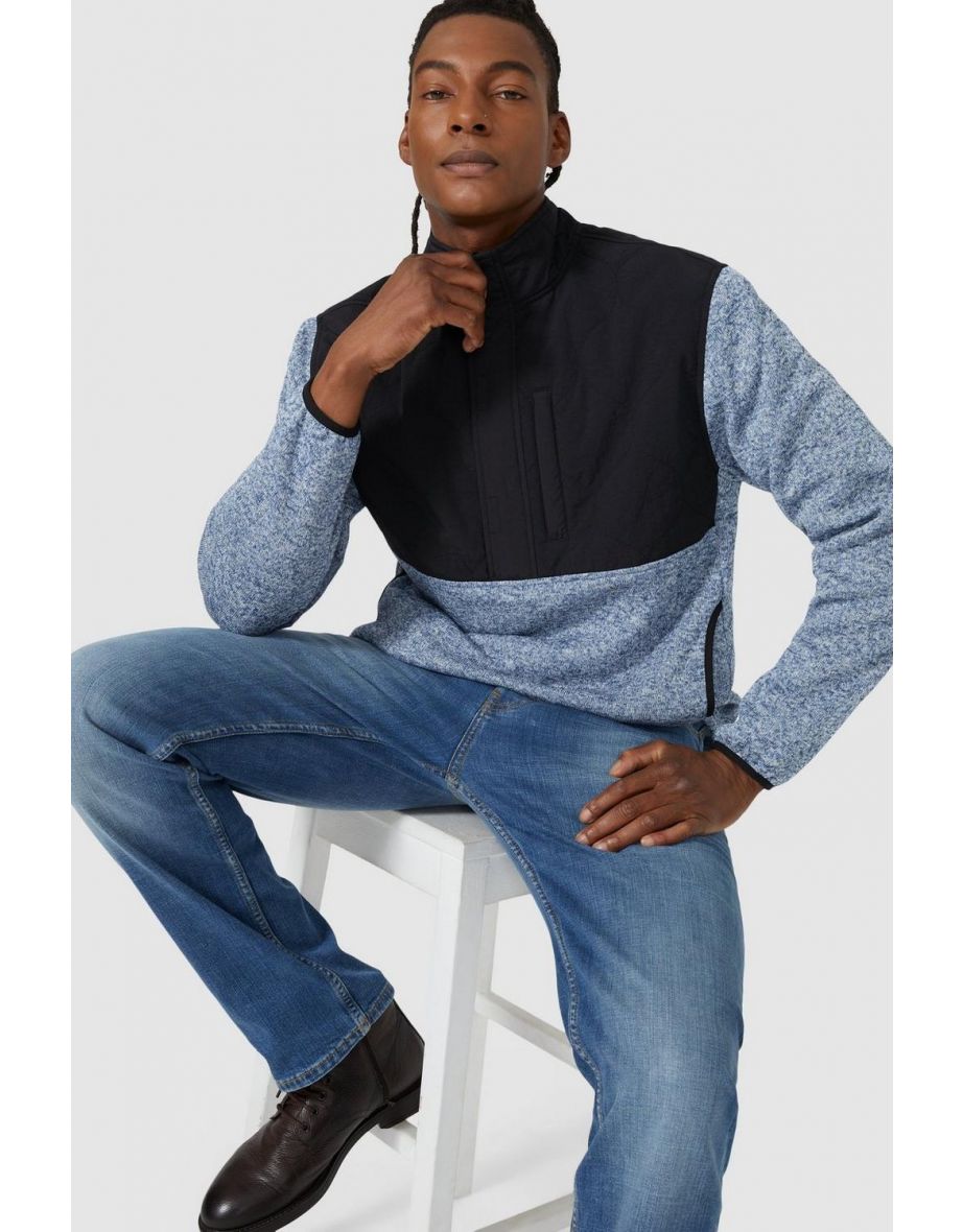 Mantaray Honeycomb Zip Neck Fleece - navy - 3
