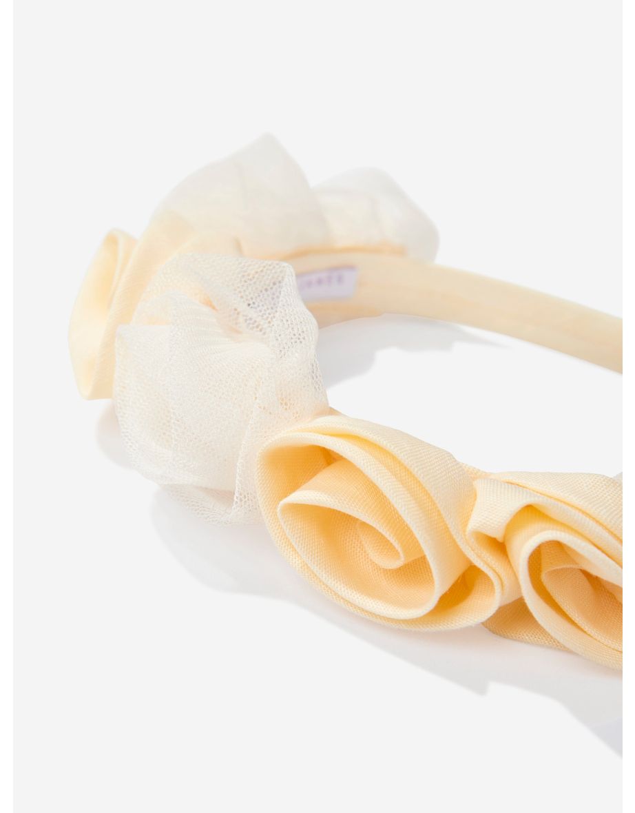 Girls Ring On Roses Headband in Yellow - 3