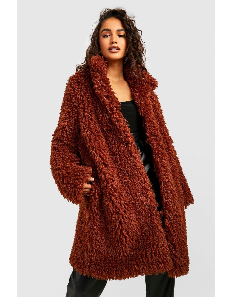 Calvin Klein Faux Fur Rust selling Teddy Coat