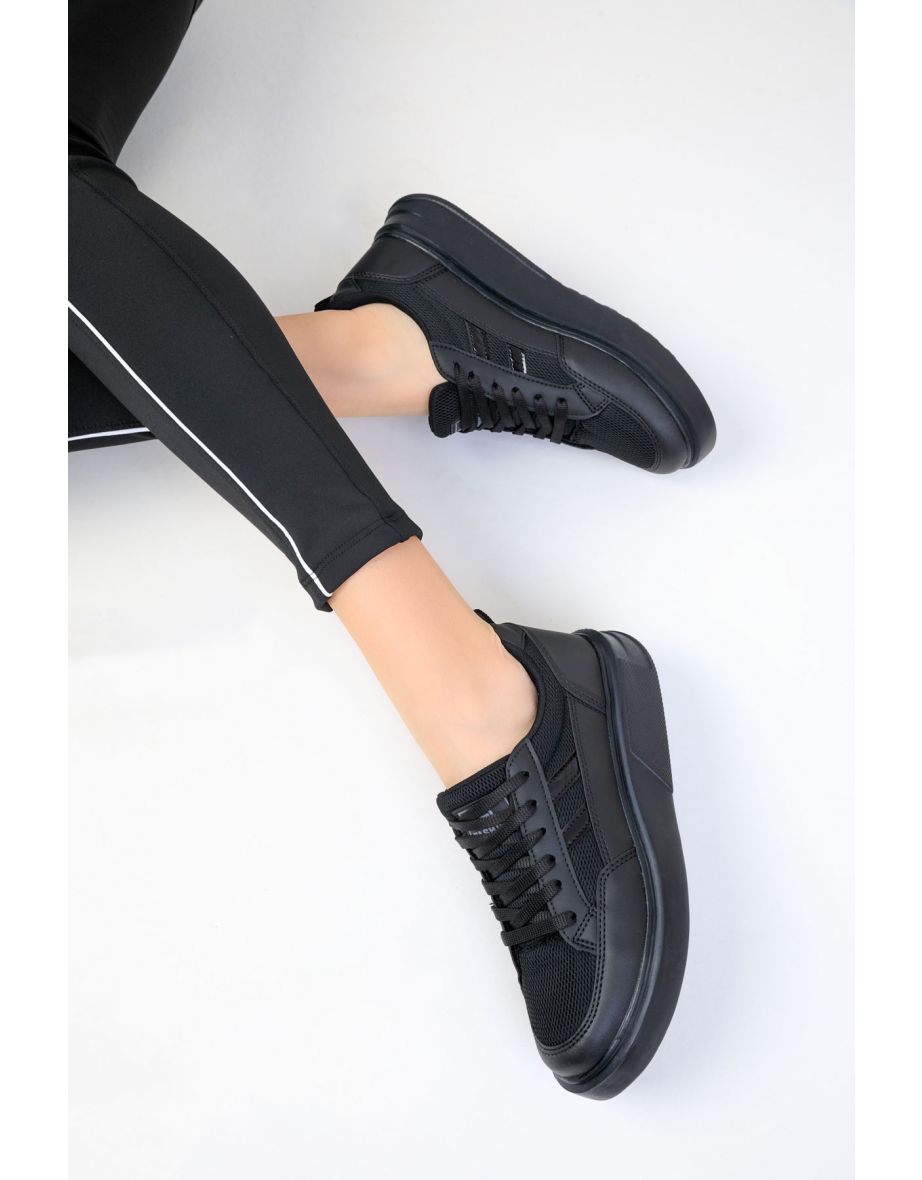 Black-Black Women's Sneakers 16880