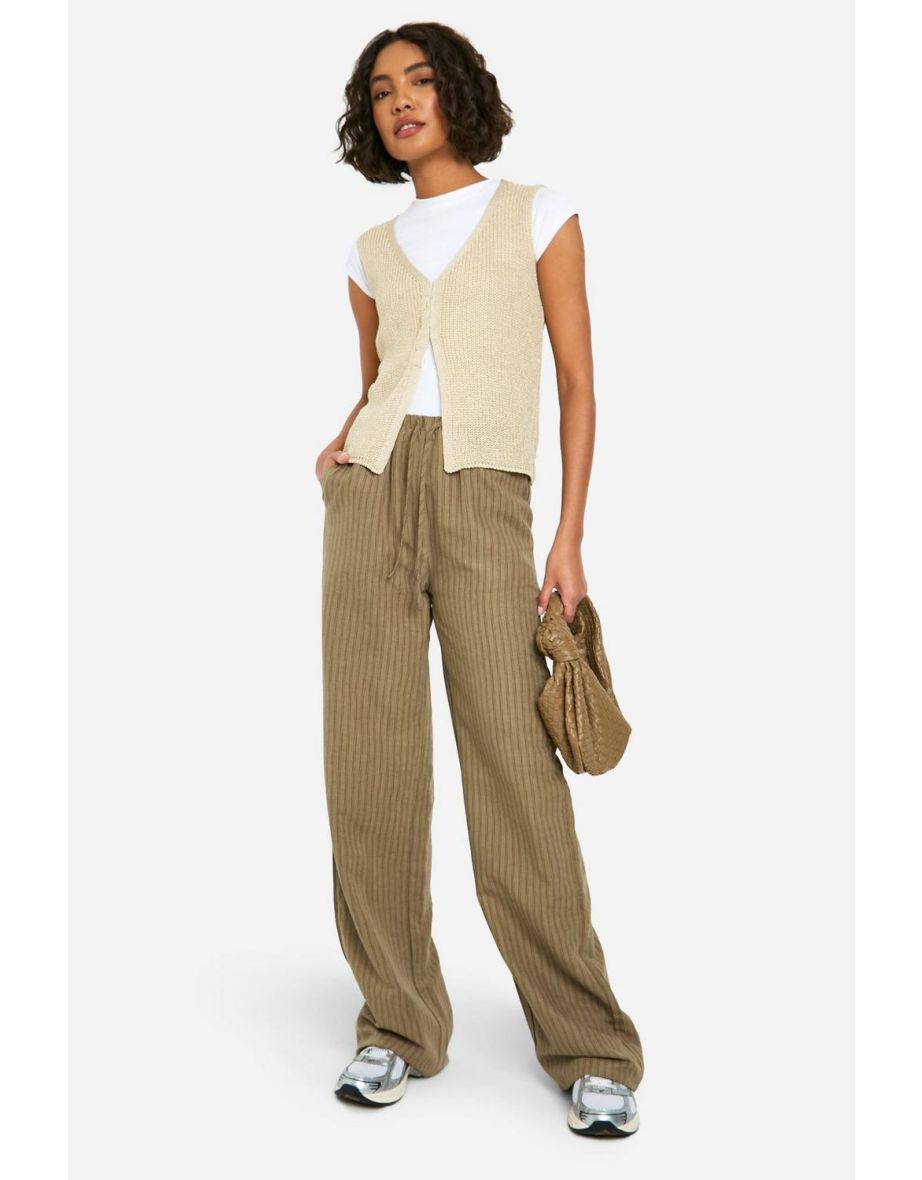 Tall Textured Knit Waistcoat - stone