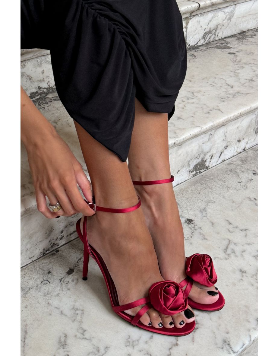 Satin strappy heels online